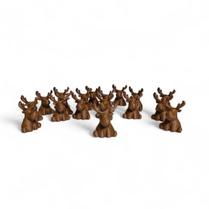 Pack of Mini 3D Printed Moose: The Ultimate Hide-and-Seek Woodland Fun