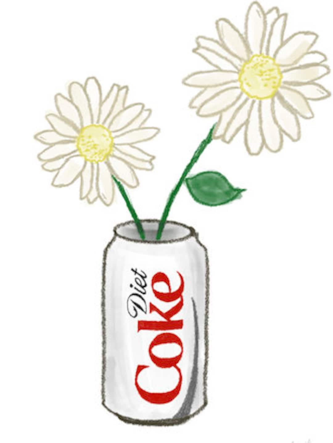 Funny Mother's Day Card: Diet Coke Vase with Flowers
