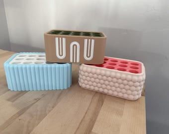 Perfume Organizer Holder for 15 Travel Size Perfumes, Vanity Fragrance Display, Rollerball Holder, Handmade Gift