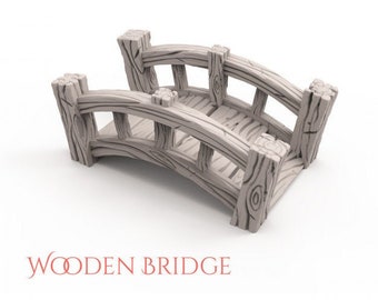 Wooden Bridge | DnD Miniature Terrain | Dungeons and Dragons | D&D | Tabletop | 28mm | Scatter |