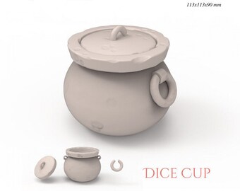 Cauldron Dice Cup | DnD Dice Box | 90mm Height | 113mm Diameter |