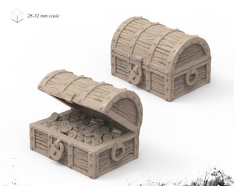 Treasure Chests | DnD Miniature Terrain | Dungeons and Dragons | D&D | Tabletop | 28mm | Scatter |