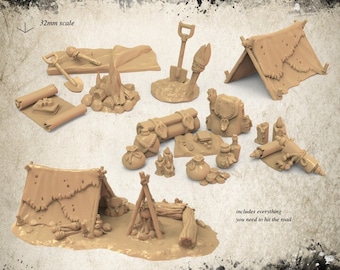 Adventurer's Pack | DnD Miniature Terrain | Dungeons and Dragons | D&D | Tabletop | 28mm | 12k HiRes Resin | PLA Filament |