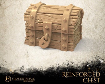 Reinforced Chest | DnD Miniature Terrain | Dungeons and Dragons | D&D | Tabletop | 28mm | Scatter |  12k HiRes Resin |
