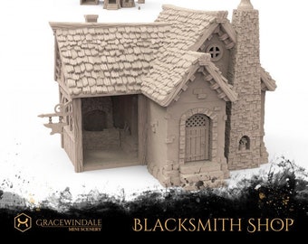 Blacksmith Shop | DnD Miniature Terrain | Dungeons and Dragons | D&D | Tabletop | 28mm | Scatter |