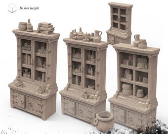 Set of Display Cabinets | DnD Miniature Terrain | Dungeons and Dragons | D&D | Tabletop | Warhammer | 28mm | Scatter | PLA Filament |