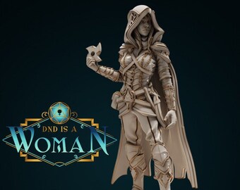 Drow Rogue - Valerrith Elgrael | 28-75mm | HiRes Resin | DND is a Woman |