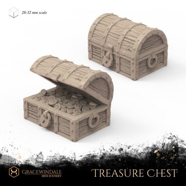 Treasure Chests | DnD Miniature Terrain | Dungeons and Dragons | D&D | Tabletop | 28mm | Scatter |