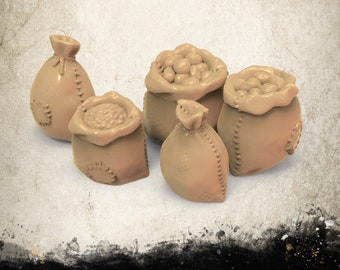 Set of Sacks | DnD | Terrain Scenery | Tabletop RPG | 28mm | Scatter | 12k Hi-Res Resin |