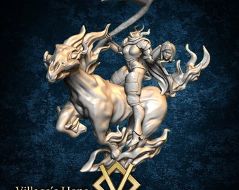 Dullahan with Nightmare Horse Monster Girl | 28-35mm | HiRes Resin | Village’s Hope Miniatures