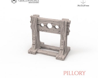Pillory | DnD Miniature Terrain | Dungeons and Dragons | D&D | Tabletop | 28mm | Scatter | PLA Filament | 3D Printed
