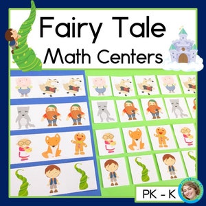 Centros de matemática de contos de fadas para jardim de infância pré-escolar | Padrões de contagem de números