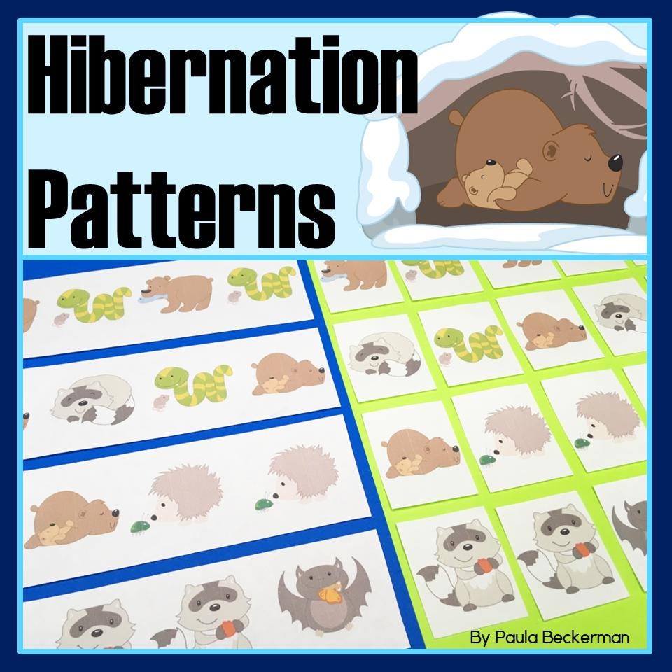 Hibernating Animals | Hibernation Patterns Math Center With AB ABC AAB ...