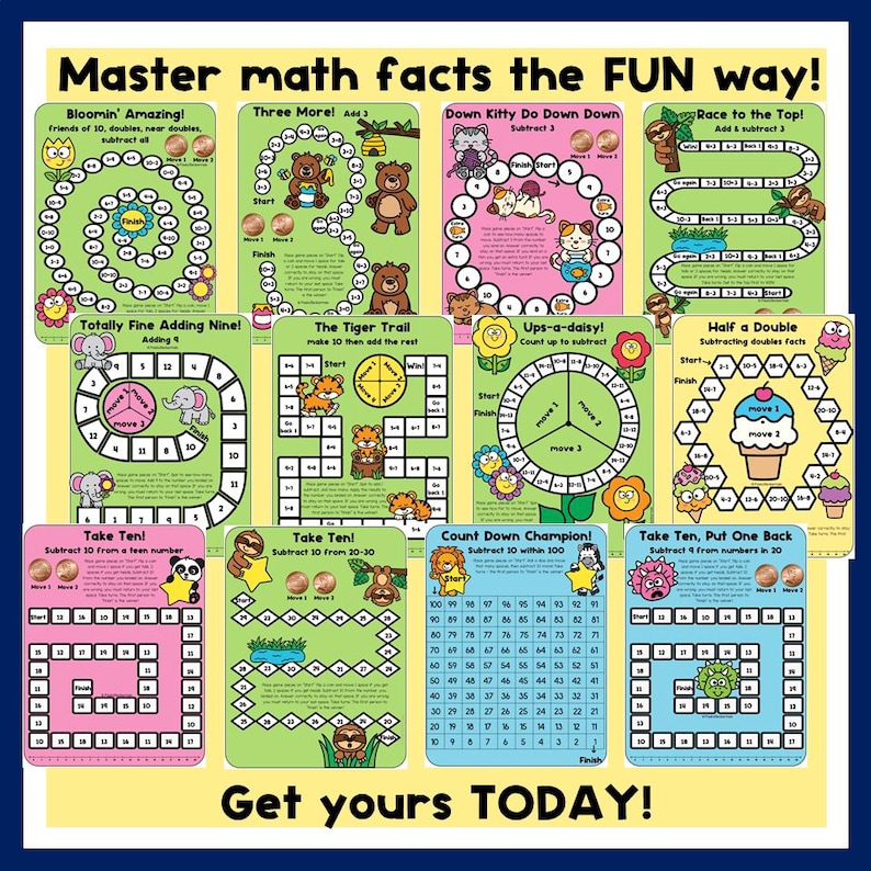 1st Grade Math Fluency Games Strategies Mental Math Addition and ...