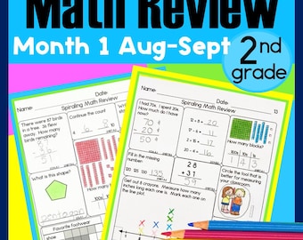 Augustus September Ochtendwerk 2e graad Wiskunde Spiraal Review Werkbladen Warming-ups