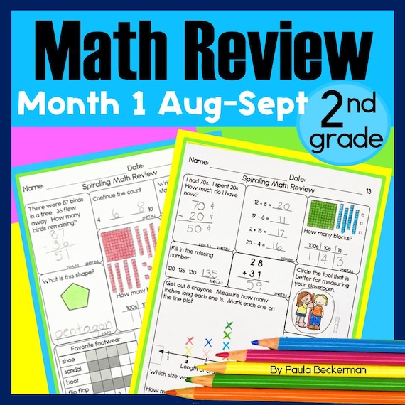 August September Morning Work 2nd Grade Math Spiral Review Worksheets Warm Ups