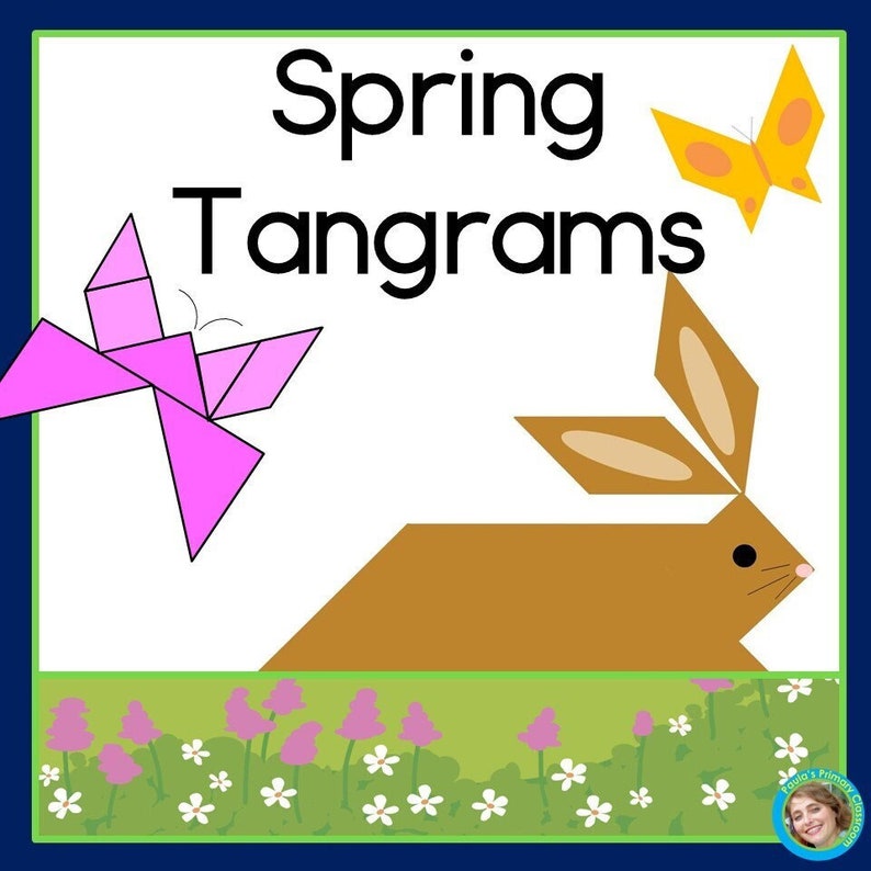 Spring Tangram Puzzles Printable 2D Shapes Math Center Tangrams - Etsy