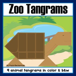 Zoo Djur Tangram Pussel 2D Former Mattecenter