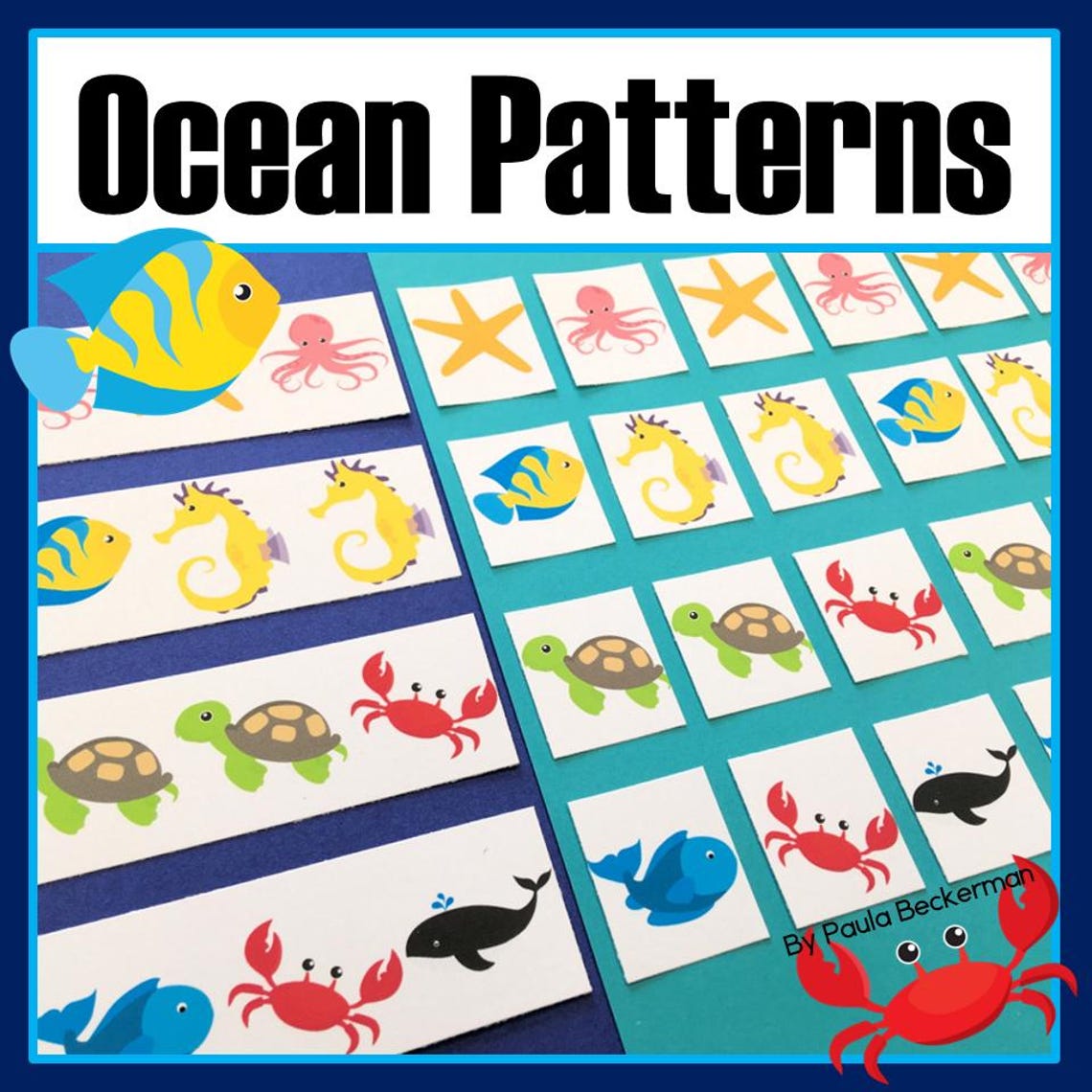 Ocean Animal Patterns Math Center With AB ABC and ABB Patterns - Etsy