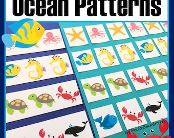 Rekencentrum Ocean Animal Patterns met AB ABC en ABB Patterns