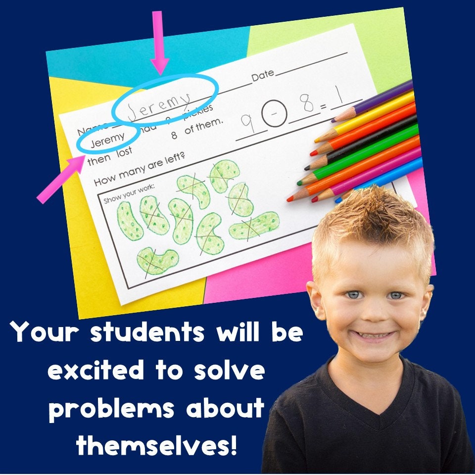 Editable | Programmable Subtraction Word Problems | Make Your Own - Etsy