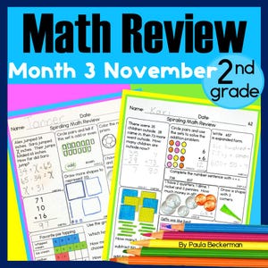 November Morning Work 2nd Second Grade Math Review Packets Daily Spiral Warm Ups