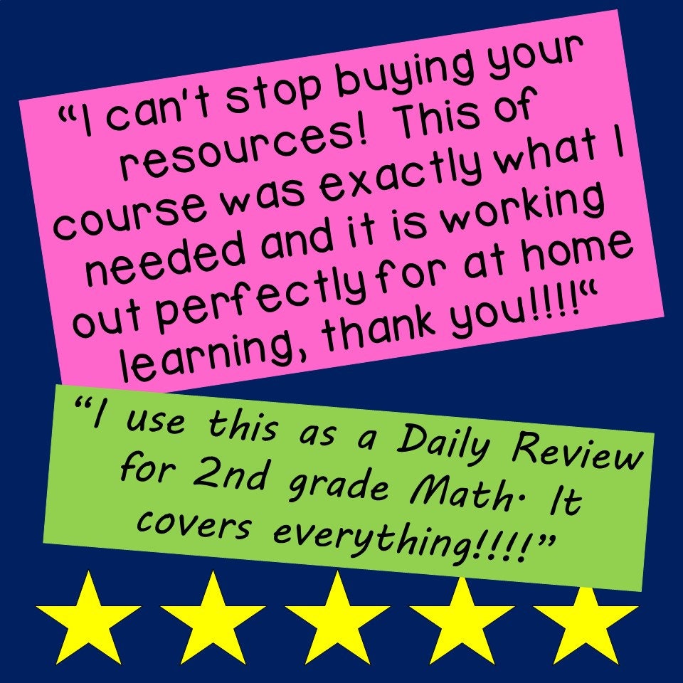 2nd Grade Math Spiral Review | Morning Work | Homework | Warm Ups Month ...