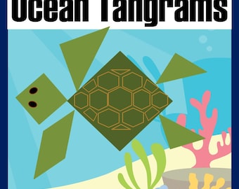 Afdrukbare oceaantangrampuzzels | Rekencentrum voor 2D-vormen | Tangrams