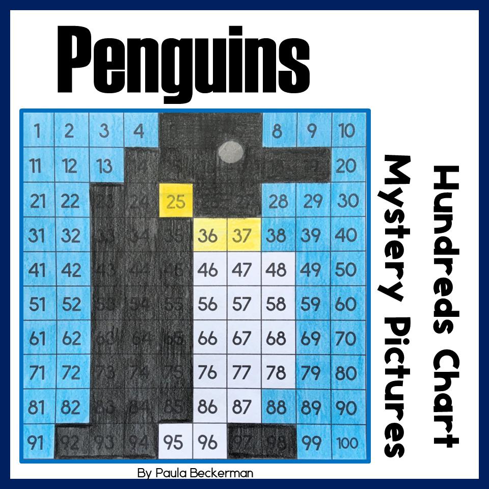 Penguin 100s Chart | Hundreds Charts | 100 Chart Mystery Pictures - Etsy