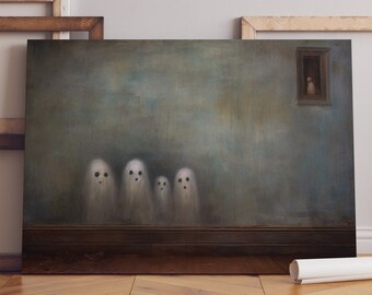 Vintage Halloween Ghosts at Home – Spooky Wall Art Print