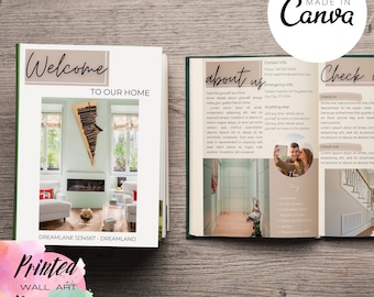 Airbnb Welcome Book Template – Editable Canva Guidebook & VRBO Vacation Rental Welcome Guide, Instant Download