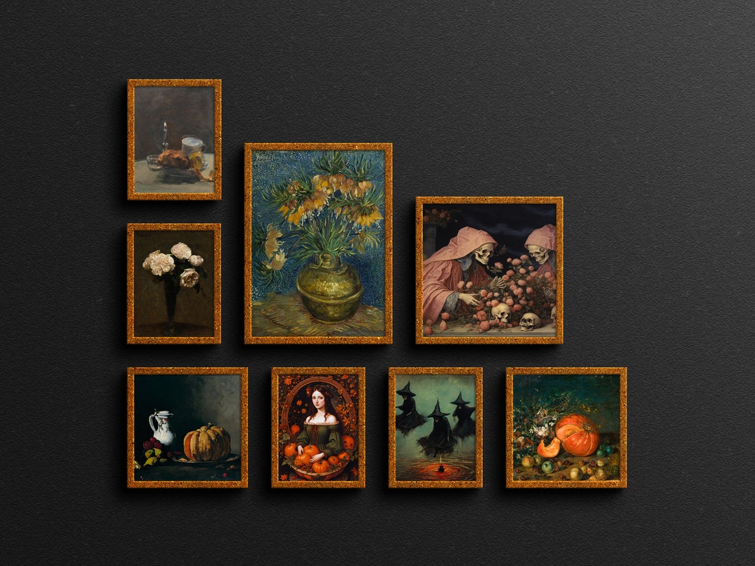 Vintage Fall Gallery Wall Art – Set of 8 Halloween Prints - Etsy
