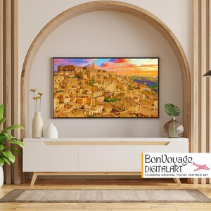 Matera Sassi Basilicata Southern Italy, Travel Original Art, Ancient City Holiday Wall Decor, James Bond No Time To Die Filming Location