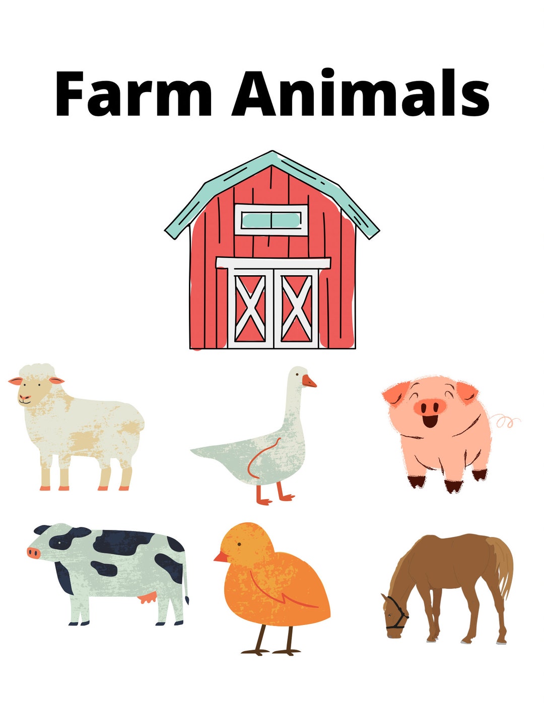 Farm Animal Preschool Activity Printable Etsy