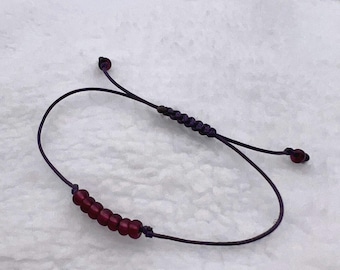 7 Bead purple BTS subtle bracelet