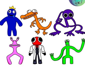Metallic Rainbow Friends Robot Inspired Characters from Roblox, PNG Bundle:  Instant Download for Sublimation & Printing Crafts - 8 Images