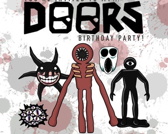 Doors Roblox Birthday Invitation digital party invitation -  Portugal