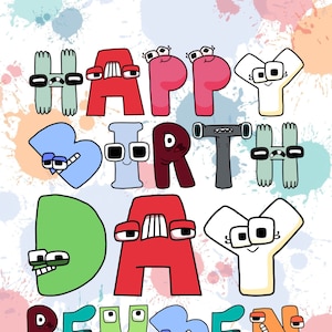 Alphabet Lore Birthday Card, Digital Printable Birthday Card, Made to