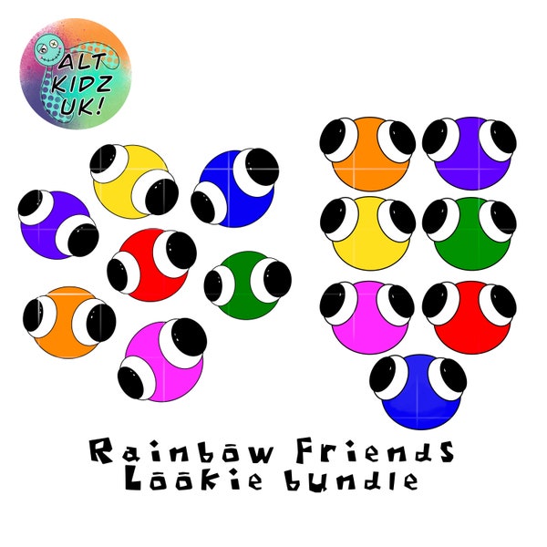 Rainbow Friends 2 Lookies Bundle PNG Roblox characters downloadable images for sublimation printing poster making crafting and more