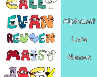 Alphabet Lore Custom Name PNG Roblox YouTube Characters, digital downloadable images for sublimation and printing craft