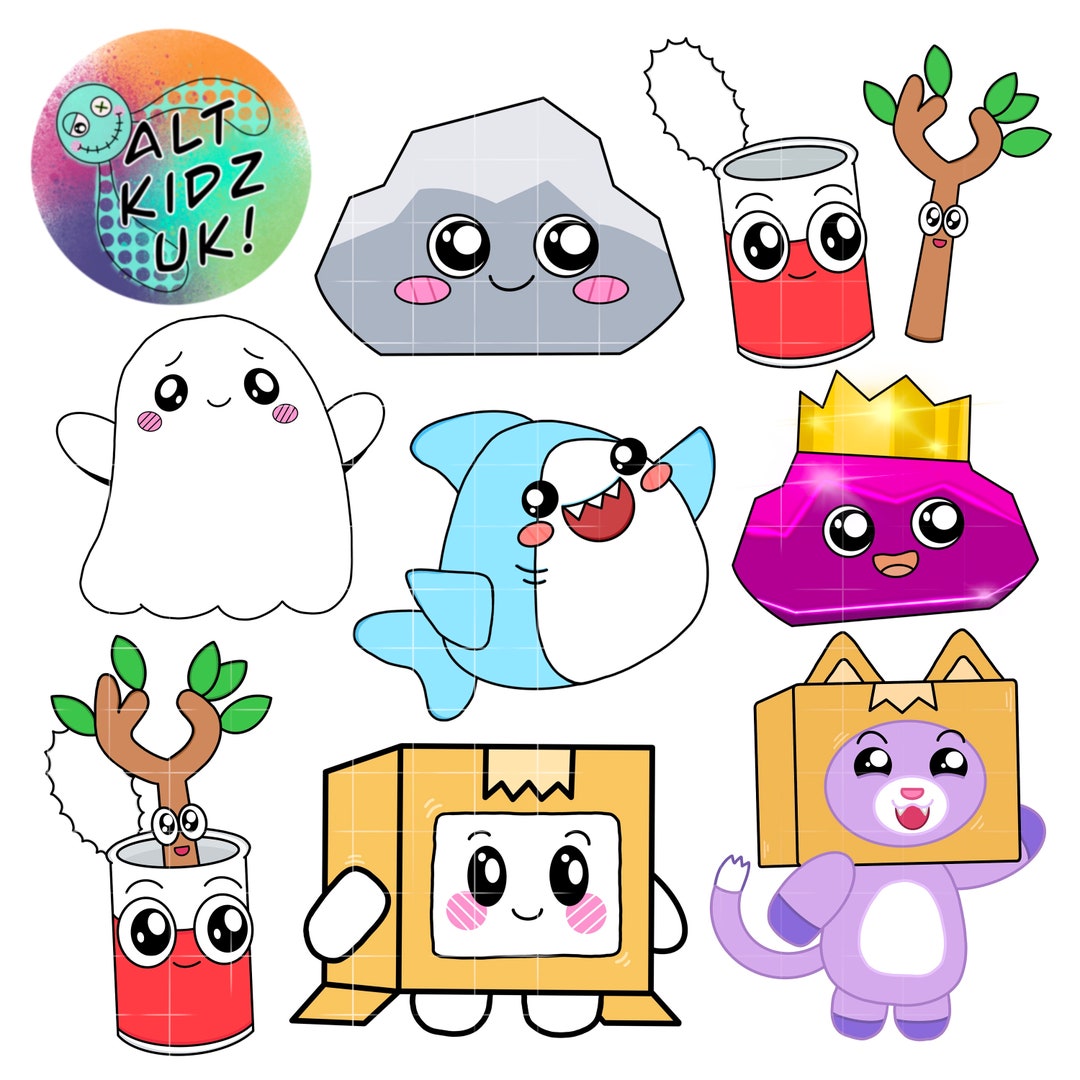 Lankybox Characters Foxy Boxy Ghosty Rocky Youtube Inspired - Etsy