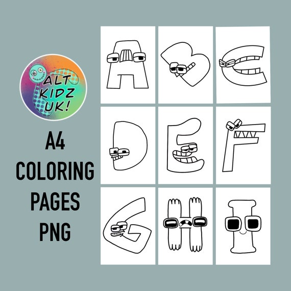 Alphabet Lore Characters Coloring Bundle PNG Digital (Instant Download) 