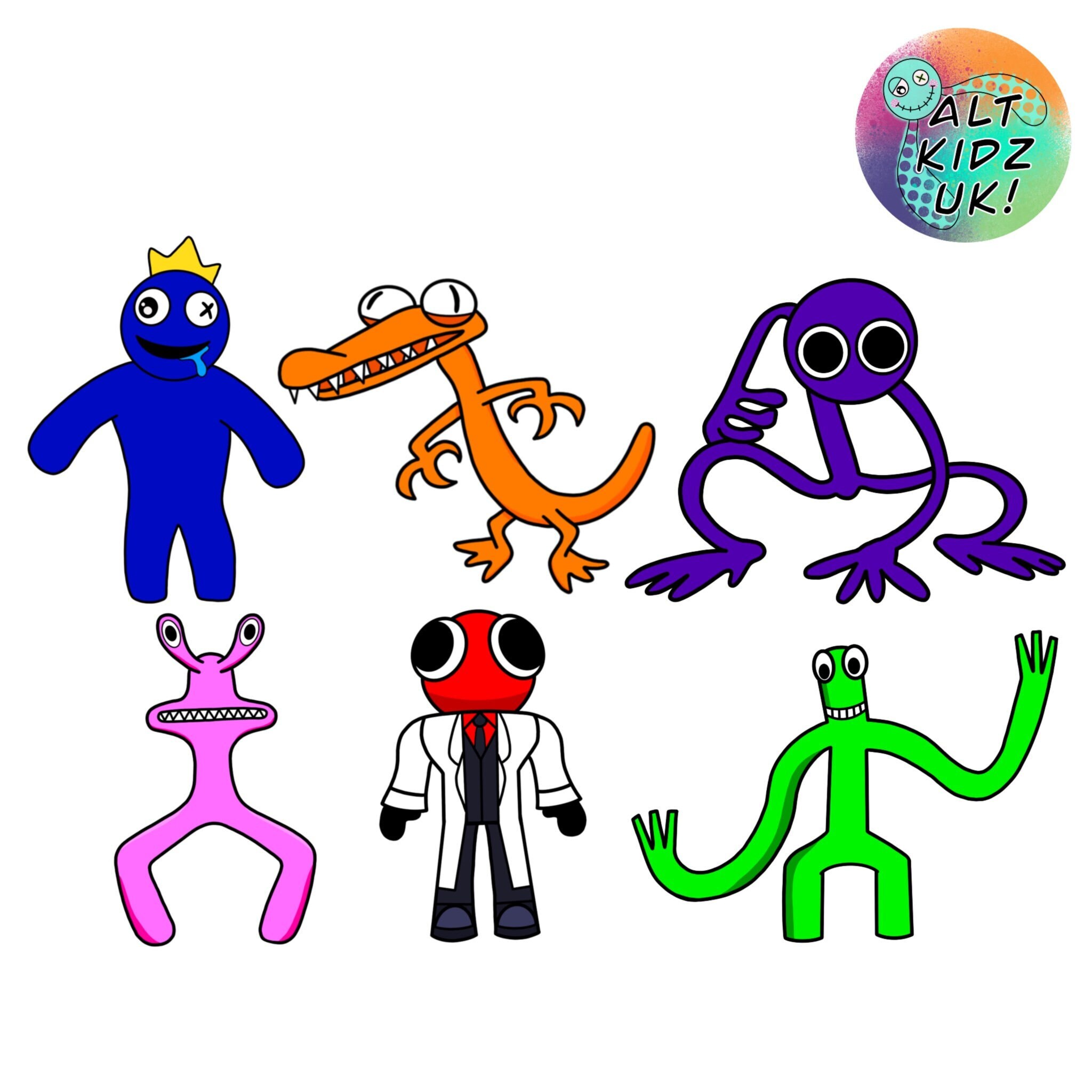 Rainbow Friends Characters PNG Bundle Roblox Inspired Digital Download 