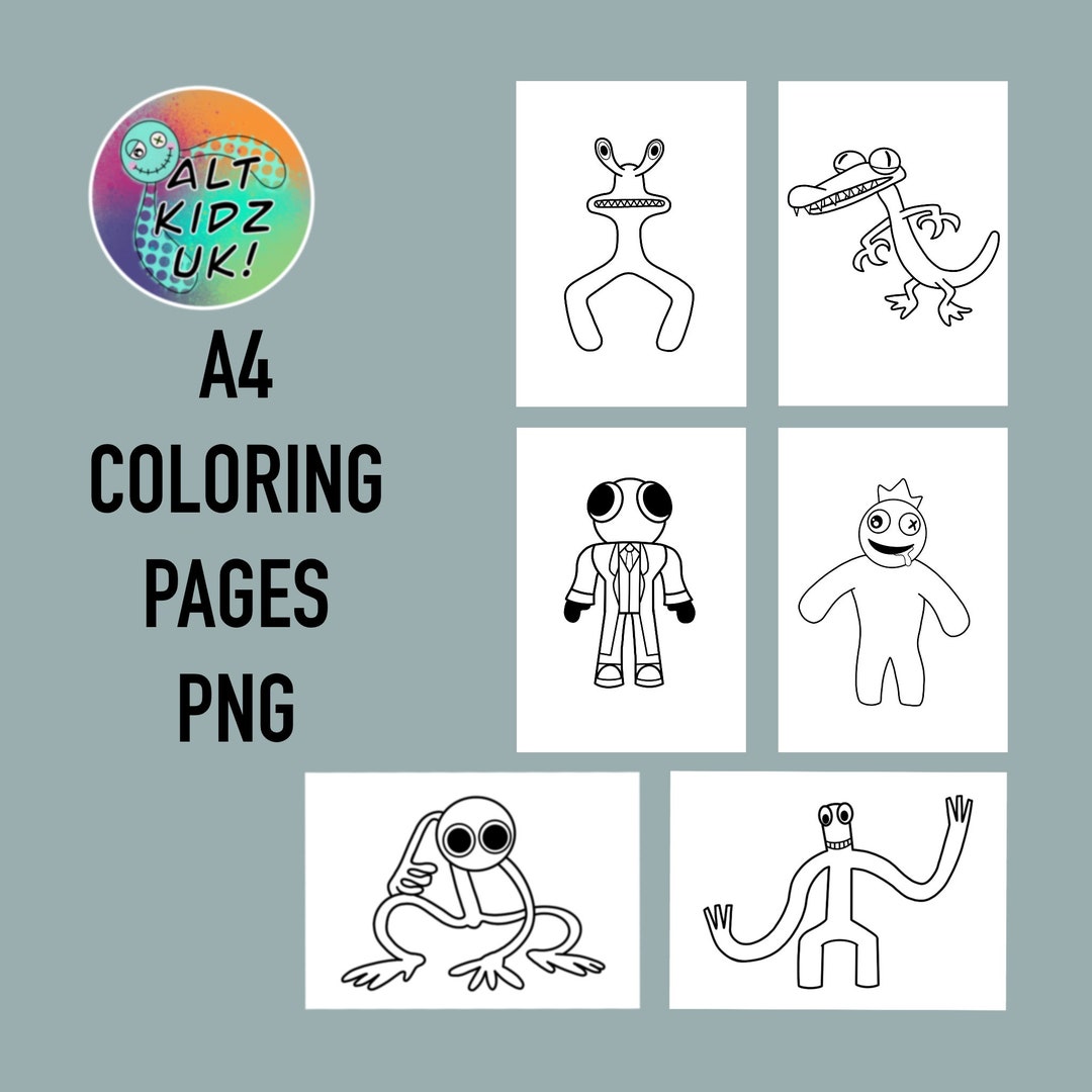 Desenhos para colorir arco-íris rosa amigos Roblox – Colorindo páginas