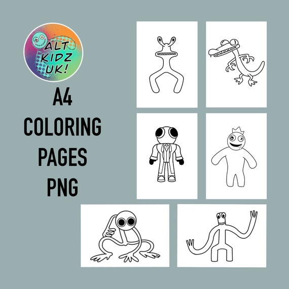 Roblox-inspired Rainbow Friends Characters PNG Digital Download