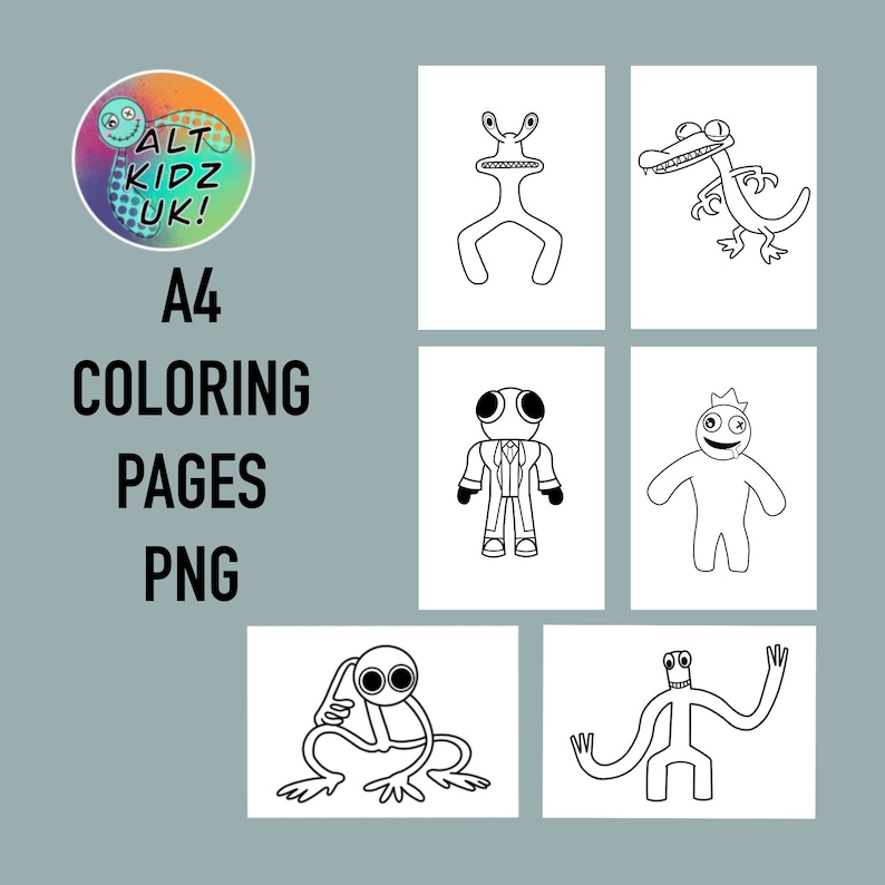 Rainbow Friends Roblox Coloring Pages PNG Digital Download Images for ...