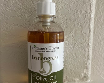 Brittanie’s Thyme Natural Skincare Wellness Lemongrass pure Olive Hand Soap 12 fl Oz
