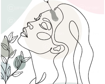 Line Art - Botox - Filler - Injector - Line Drawing Wall Decor - Medspa - Art Prints - Unframed - Digital Download - High-Res PNG File