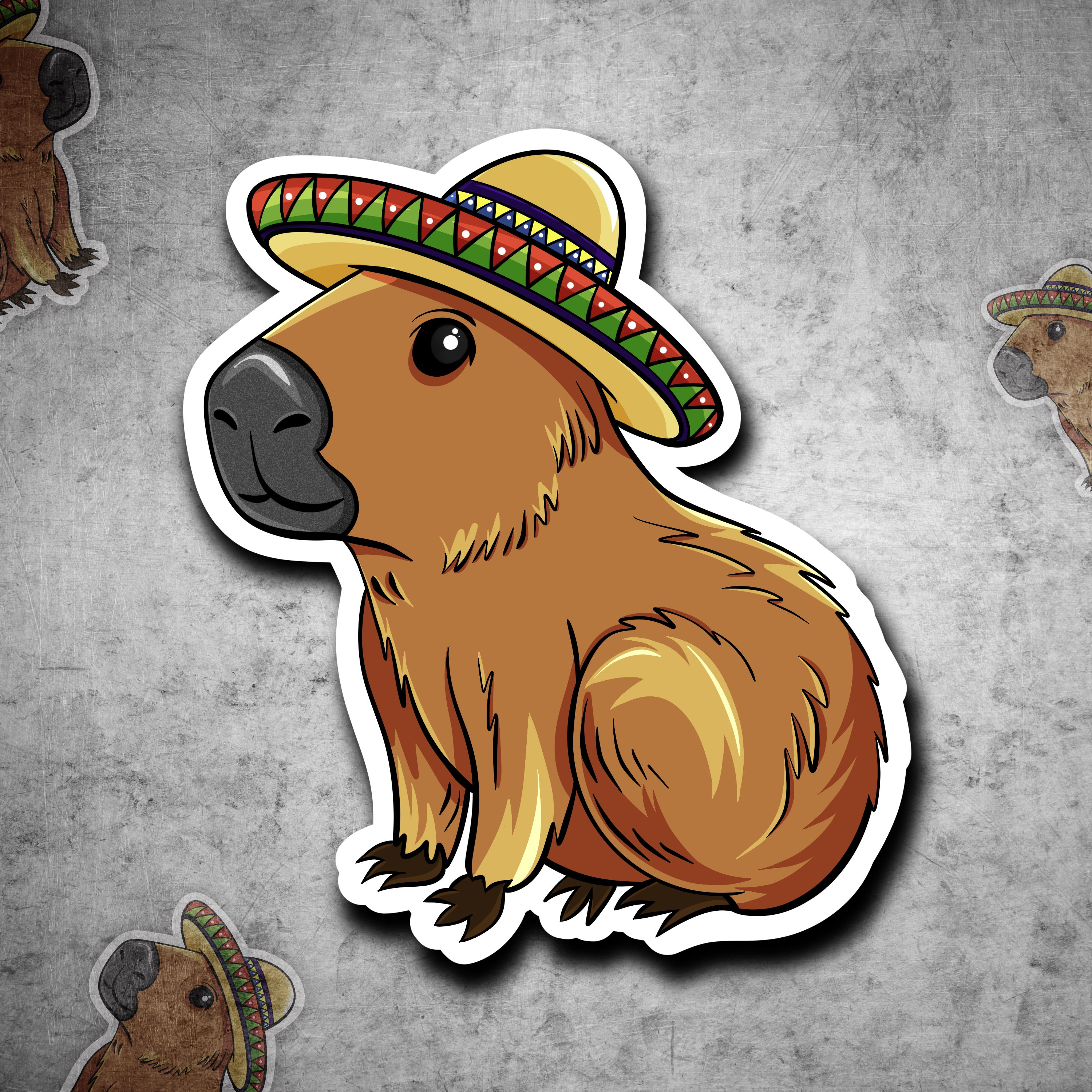 Festive Capybara Waterproof Vinyl Sticker (154) - Etsy