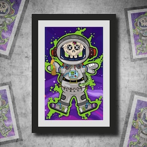 Astronauta esqueleto en el espacio Imprimir varios tamaños y estilos (2049, 2050)